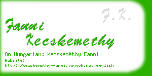 fanni kecskemethy business card