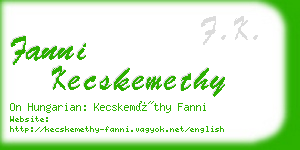 fanni kecskemethy business card